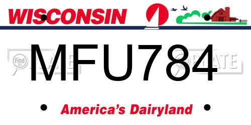 MFU784 Wisconsin License Plate