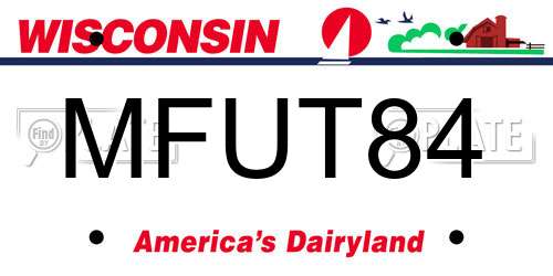 MFUT84 Wisconsin License Plate