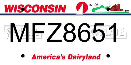 MFZ8651 Wisconsin License Plate