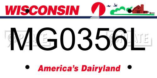 MG0356L Wisconsin License Plate
