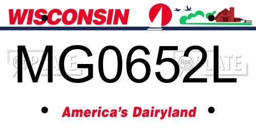 MG0652L Wisconsin License Plate