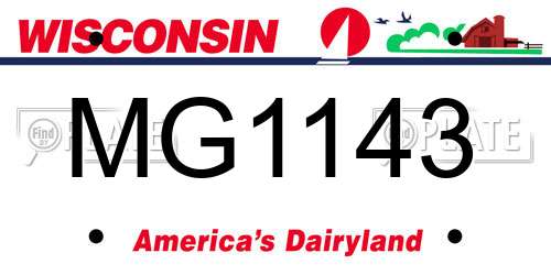 MG1143 Wisconsin License Plate