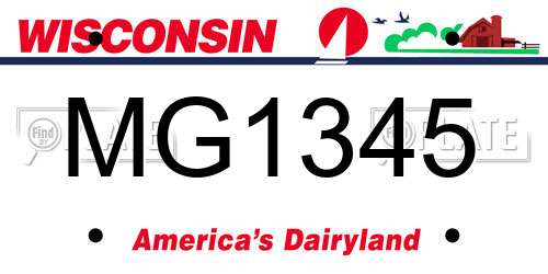 MG1345 Wisconsin License Plate