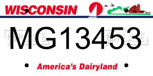 MG13453 Wisconsin License Plate