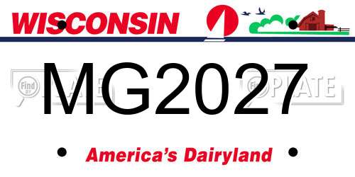 MG2027 Wisconsin License Plate