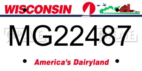 MG22487 Wisconsin License Plate