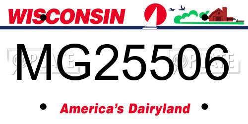 MG25506 Wisconsin License Plate