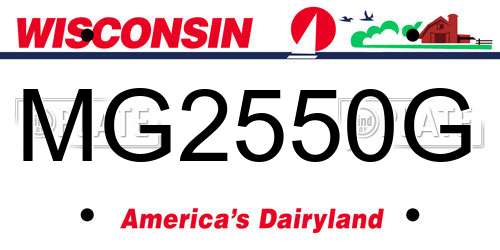 MG2550G Wisconsin License Plate