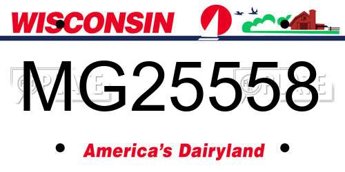 MG25558 Wisconsin License Plate
