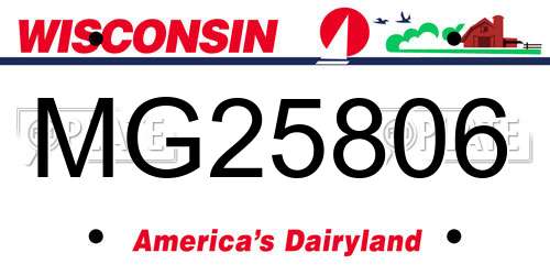 MG25806 Wisconsin License Plate