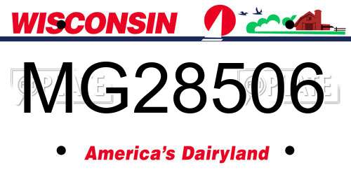MG28506 Wisconsin License Plate