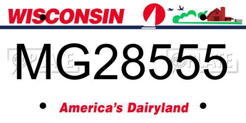MG28555 Wisconsin License Plate