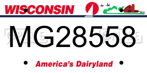MG28558 Wisconsin License Plate