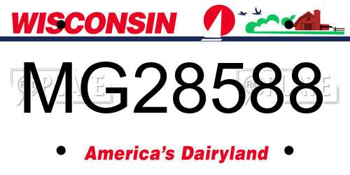 MG28588 Wisconsin License Plate