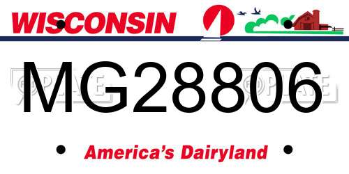 MG28806 Wisconsin License Plate