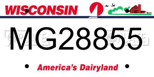 MG28855 Wisconsin License Plate