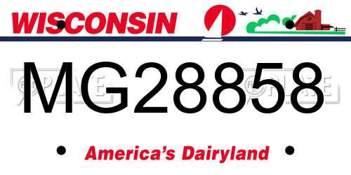 MG28858 Wisconsin License Plate