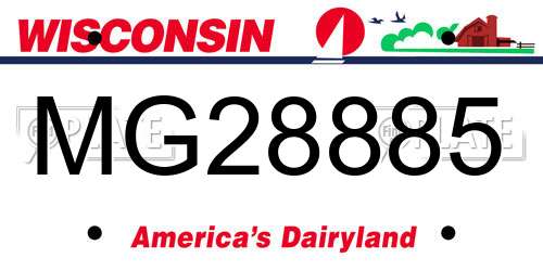 MG28885 Wisconsin License Plate