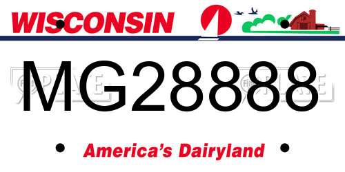 MG28888 Wisconsin License Plate