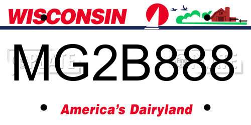 MG2B888 Wisconsin License Plate