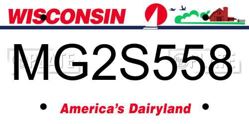 MG2S558 Wisconsin License Plate
