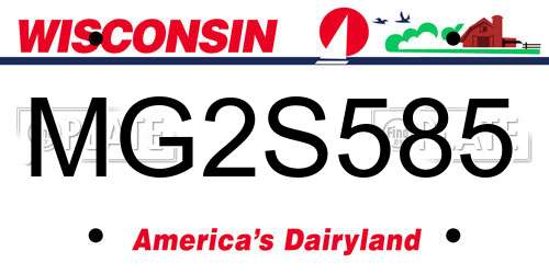 MG2S585 Wisconsin License Plate