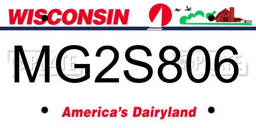 MG2S806 Wisconsin License Plate