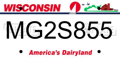 MG2S855 Wisconsin License Plate