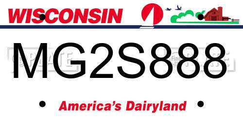 MG2S888 Wisconsin License Plate