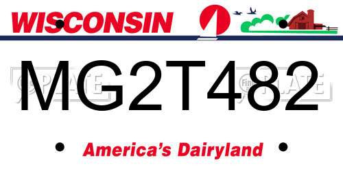 MG2T482 Wisconsin License Plate