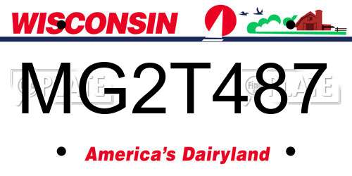 MG2T487 Wisconsin License Plate