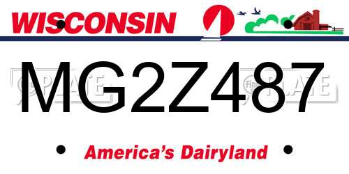 MG2Z487 Wisconsin License Plate