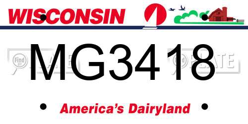 MG3418 Wisconsin License Plate