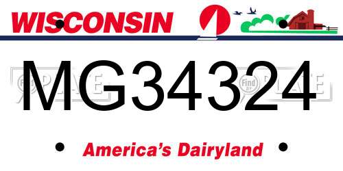 MG34324 Wisconsin License Plate