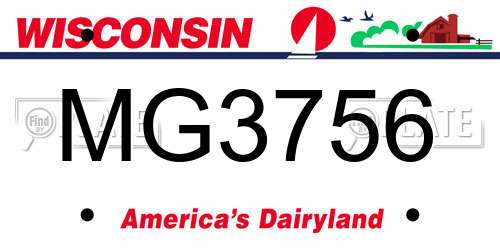 MG3756 Wisconsin License Plate