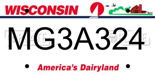 MG3A324 Wisconsin License Plate
