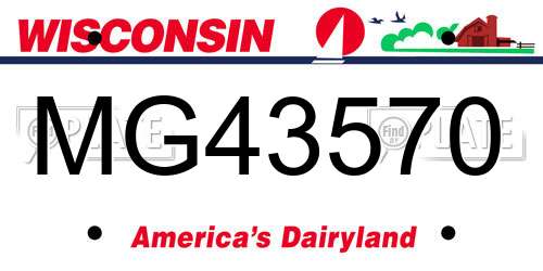 MG43570 Wisconsin License Plate