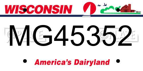 MG45352 Wisconsin License Plate