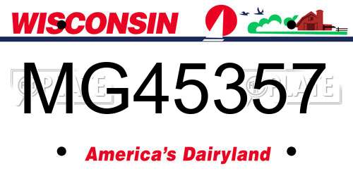 MG45357 Wisconsin License Plate