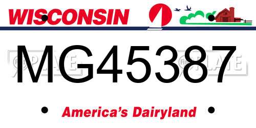 MG45387 Wisconsin License Plate