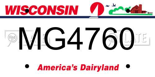 MG4760 Wisconsin License Plate