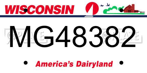 MG48382 Wisconsin License Plate
