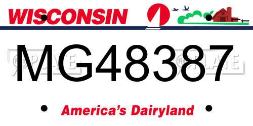 MG48387 Wisconsin License Plate