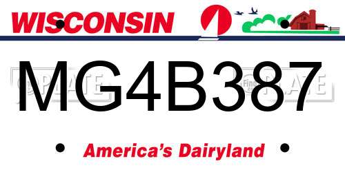 MG4B387 Wisconsin License Plate