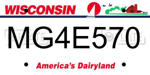 MG4E570 Wisconsin License Plate