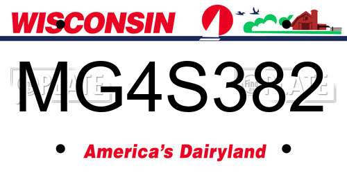MG4S382 Wisconsin License Plate