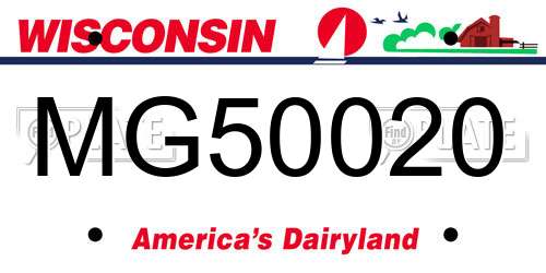 MG50020 Wisconsin License Plate