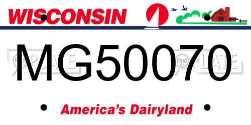 MG50070 Wisconsin License Plate