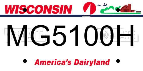 MG5100H Wisconsin License Plate