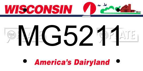 MG5211 Wisconsin License Plate